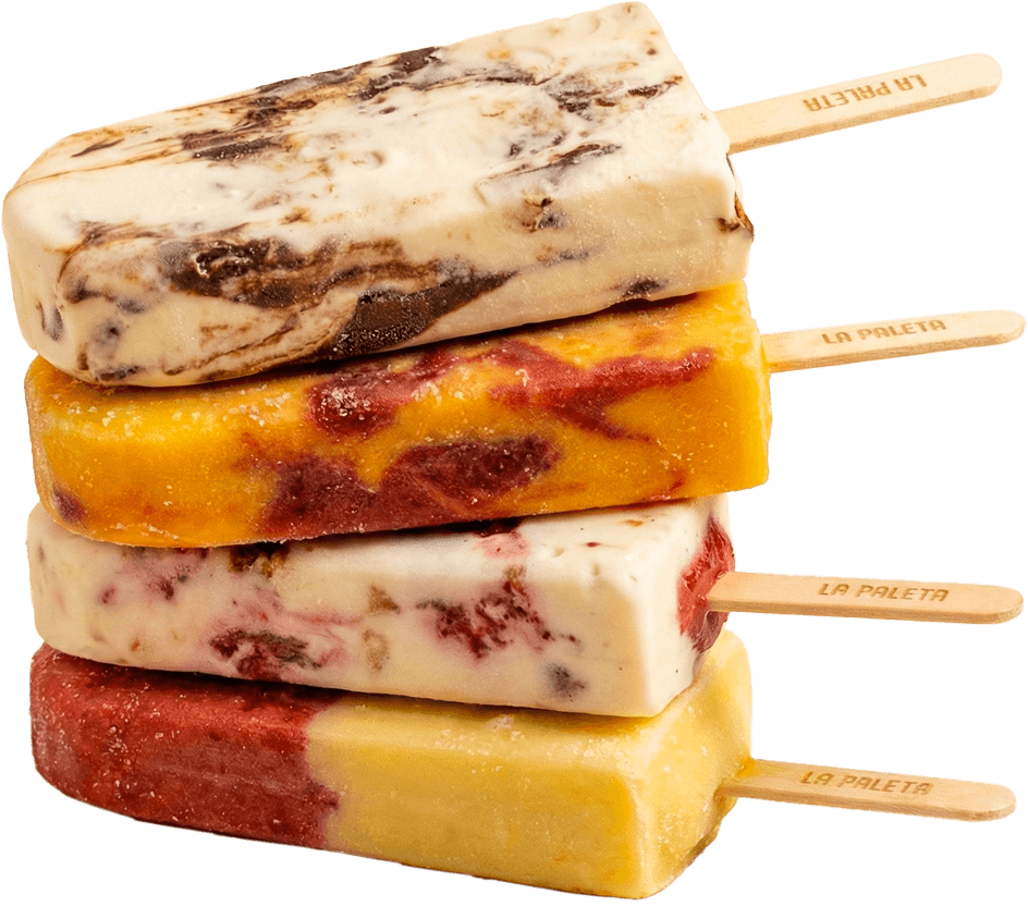 Stack of four La Paleta popsicles